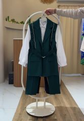 YENİ SEZON  YELEKLİ TAKIM KREM - 38