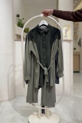 Kuşak Detaylı Tesettür Tunik Takım – Düğmeli Rahat Kalıp Günlük Şık Kombin