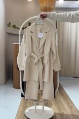 4 Mevsim Kumaş Tesettür Takım KREM - 46