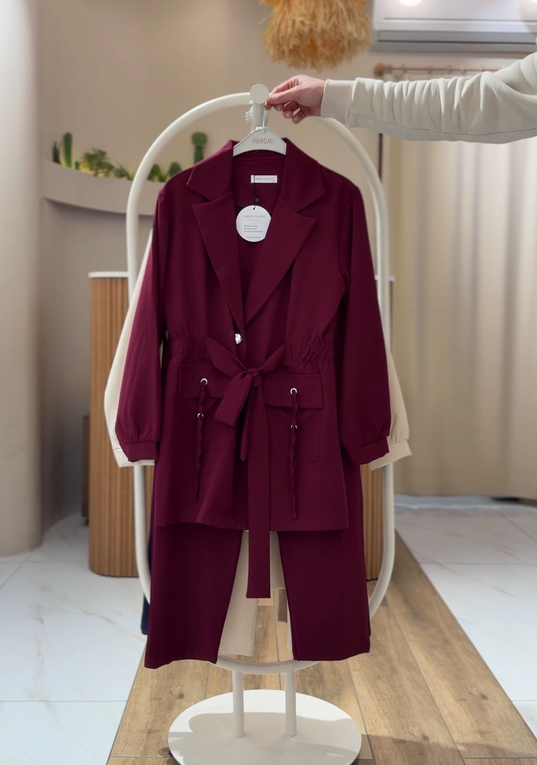 4 Mevsim Kumaş Tesettür Takım BORDO - 44