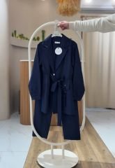 4 Mevsim Kumaş Tesettür Takım LARCİVERT - 40