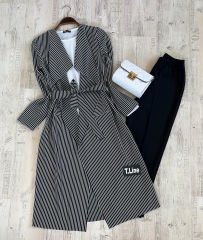 İLKBAHAR-YAZ SEZONU CEKET ÇİZGİLİ - L-XL