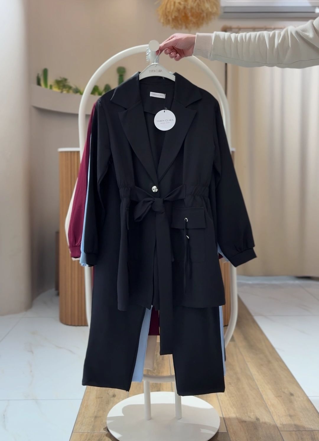 4 Mevsim Kumaş Tesettür Takım SİYAH - 44