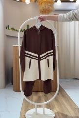 4 Mevsim Kumaş Tesettür Takım KAHVE - 42