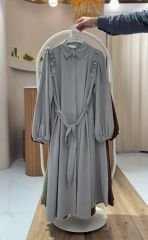 TAŞ DETAYLI 2'Lİ TAKIM GRİ - 44
