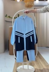 4 Mevsim Kumaş Tesettür Takım BEBE MAVİSİ - 42