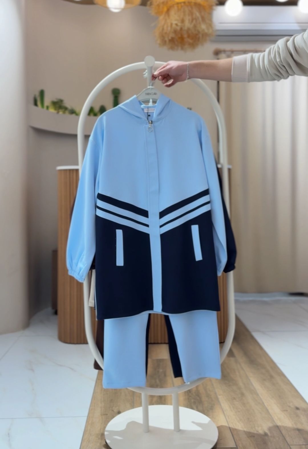 4 Mevsim Kumaş Tesettür Takım BEBE MAVİSİ - 46