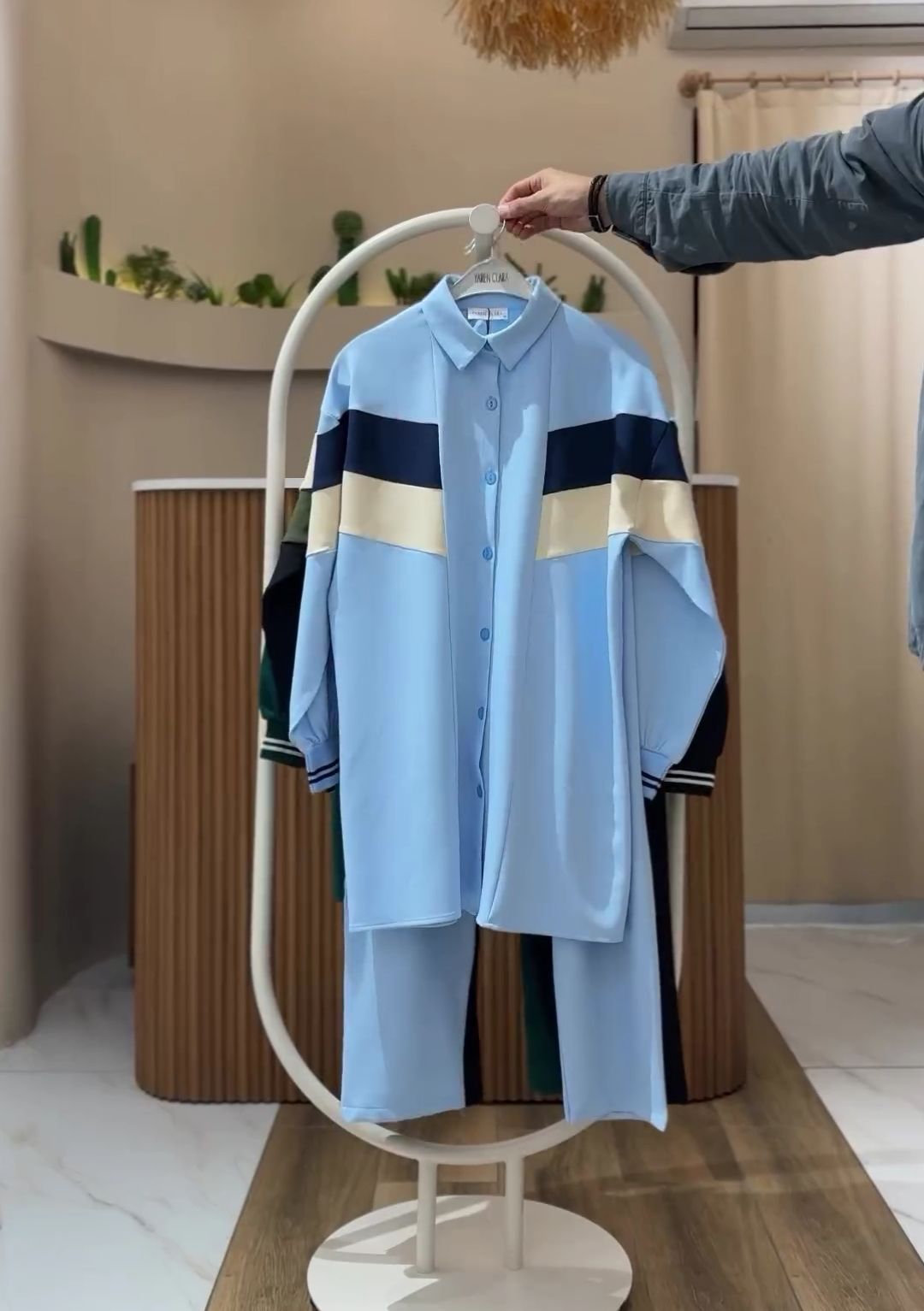 4 Mevsim Kumaş Tesettür Takım BEBE MAVİSİ - 40
