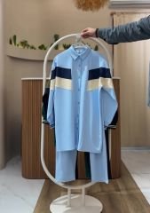 4 Mevsim Kumaş Tesettür Takım BEBE MAVİSİ - 44