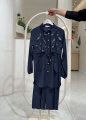 Nakış Detaylı İthal Tensel Kumaş İkili Takım – Şık ve Konforlu Günlük & Özel Kombin