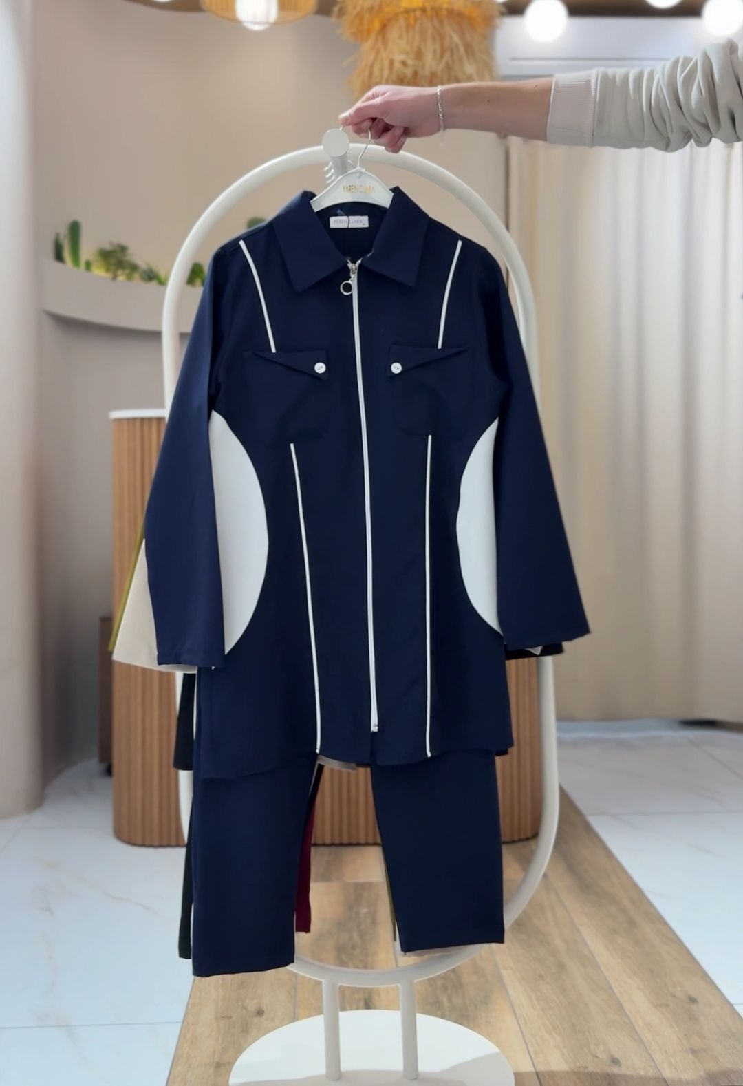 4 Mevsim Kumaş Tesettür Takım LARCİVERT - 46