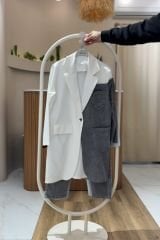 KOT DETAYLI CEKETLİ TAKIM