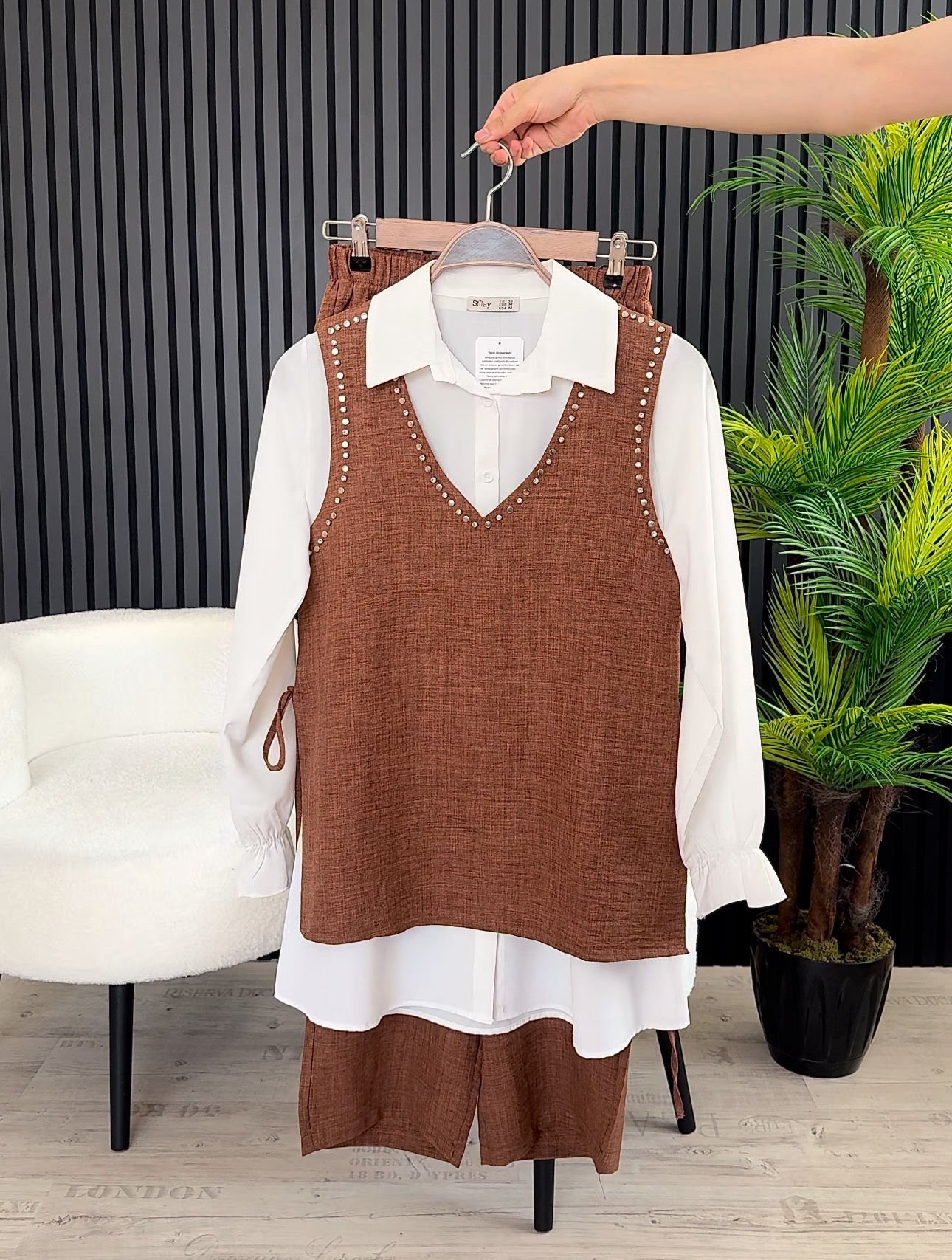 İLKBAHAR-YAZ SEZONU 3'LÜ TAKIM KAHVE - 46