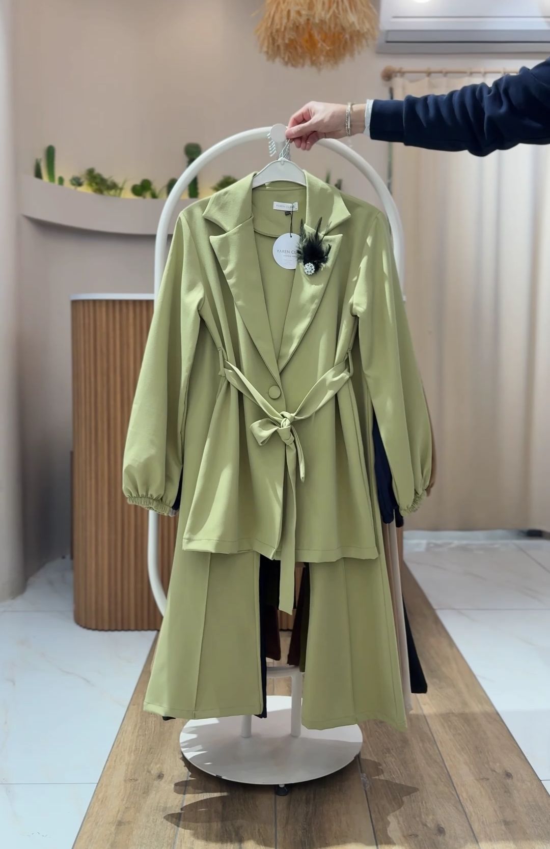 4 Mevsim Kumaş Tesettür Takım HAKİ - 40