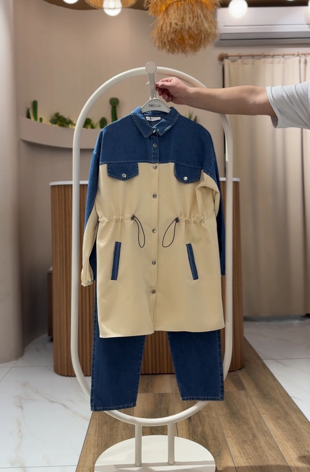 4 Mevsim Kumaş Tesettür Takım SARIMTRAK - 46