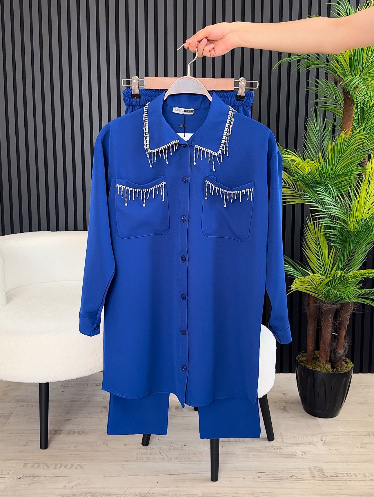 ZİNCİR DETAYLI  2'Lİ TAKIM SAKS - 42