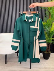 4 Mevsim Kumaş Tesettür Takım YEŞİL - 40