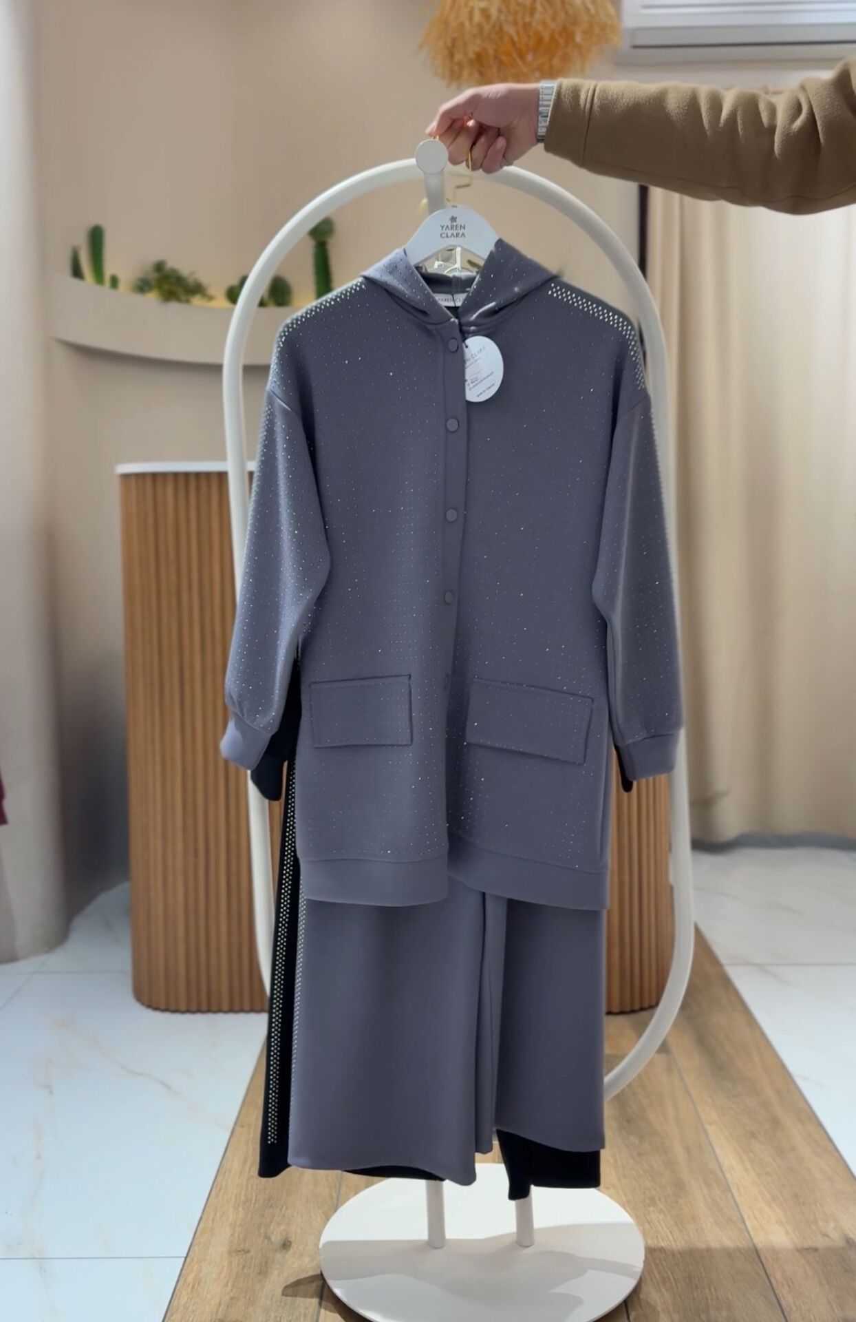 Taş detaylı 2'li Takım