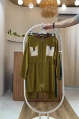 4 Mevsim Kumaş Tesettür Takım YAĞ YEŞİLİ - 42