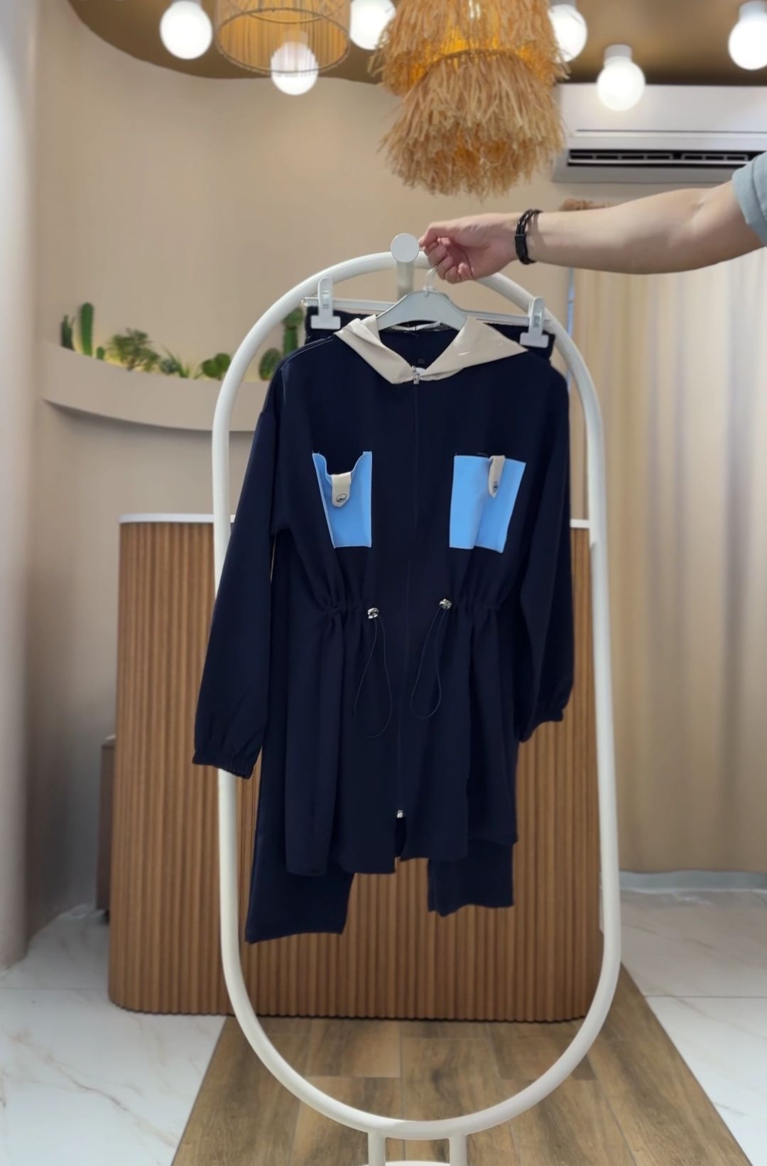 4 Mevsim Kumaş Tesettür Takım LARCİVERT - 38