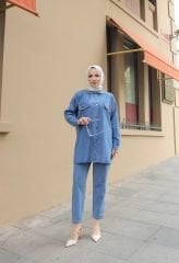 YENİ SEZON KOT TAKIM KOYU MAVİ - 40