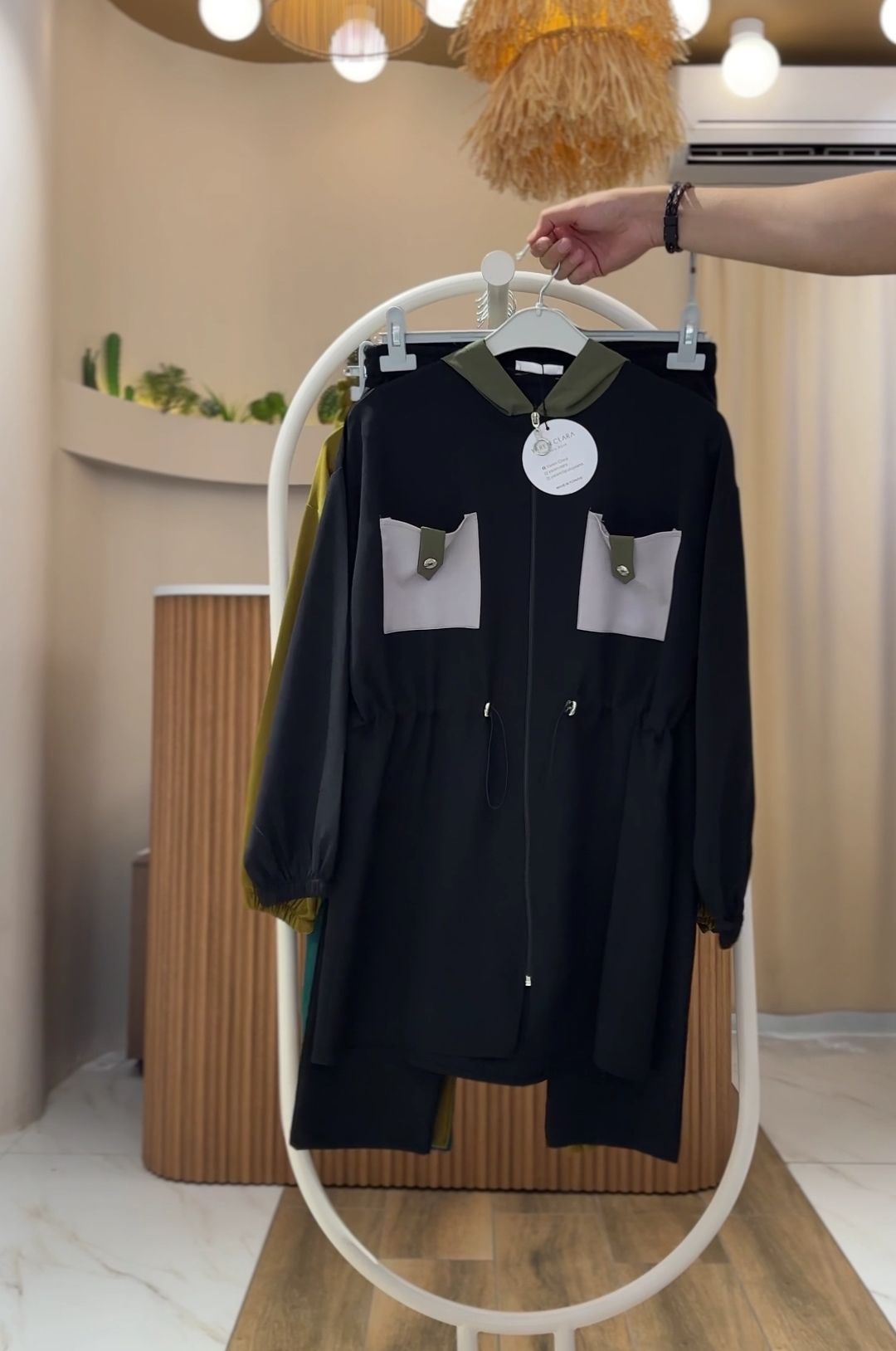 4 Mevsim Kumaş Tesettür Takım SİYAH - 46