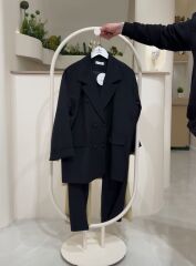 Yeni Sezon Blazer Ceket Pantolon Tesettür Takım SİYAH - 46