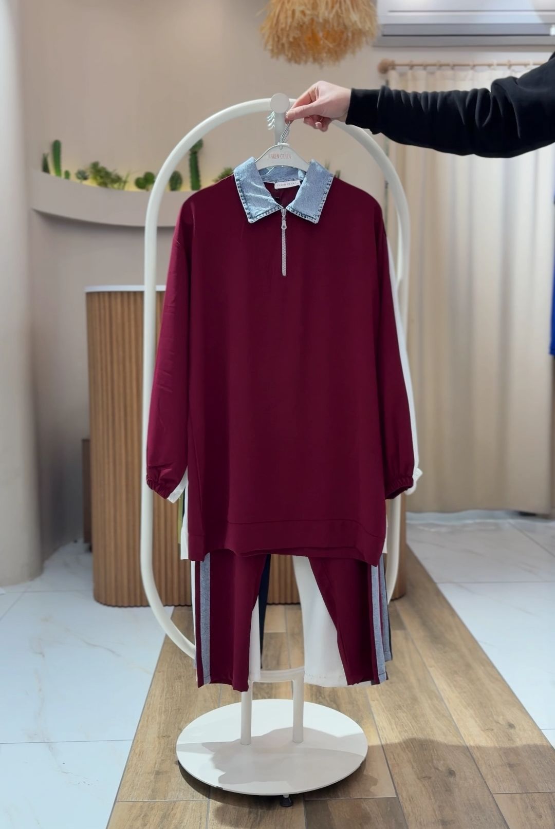 KOT DETAYLI 2'Lİ TAKIM BORDO - 42