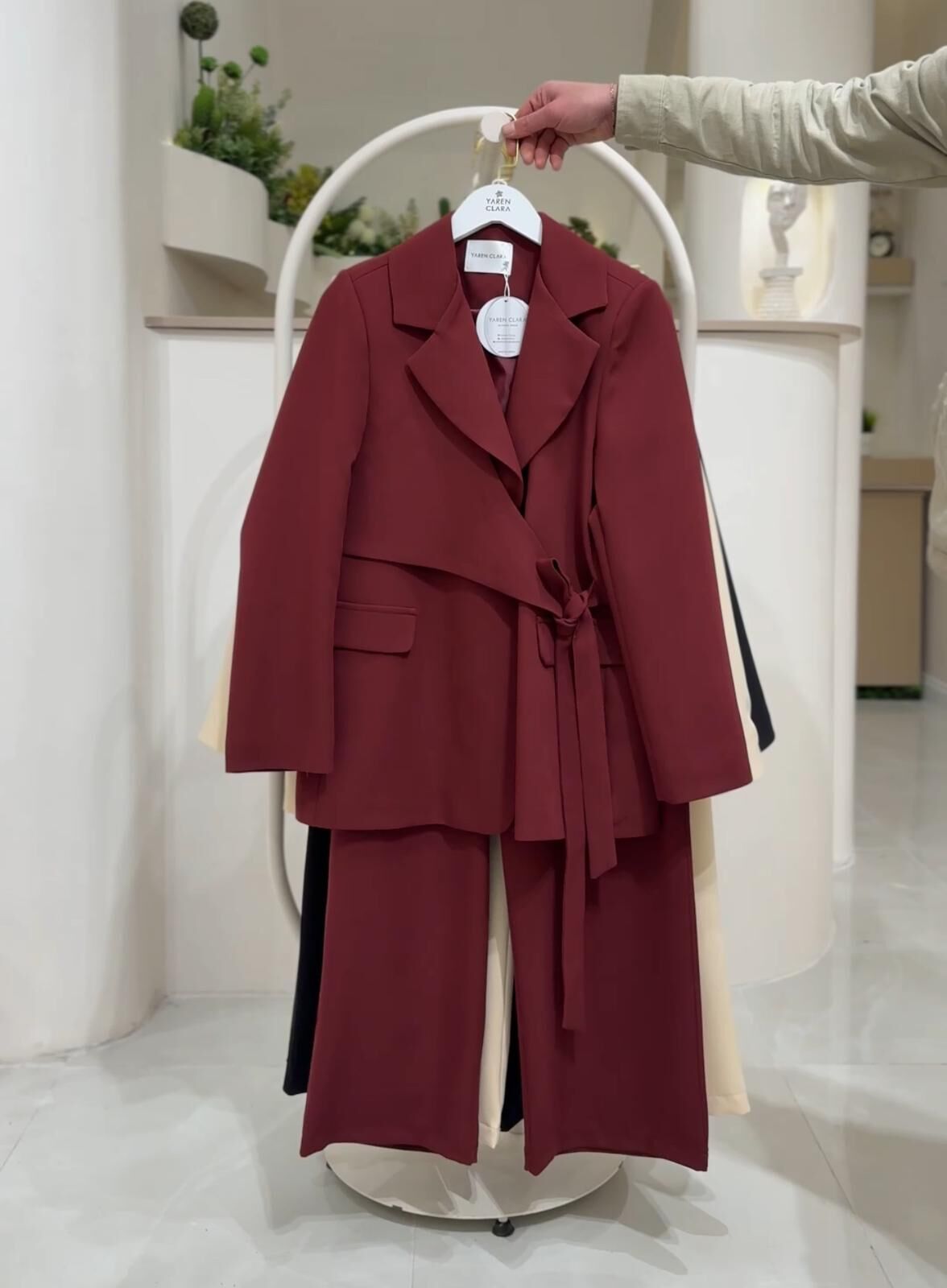 Premium Double Kumaş Astarlı Ceketli Takım – Modern & Zamansız Şıklık BORDO - 42-44