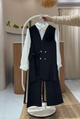 3 Parça Yelekli Takım – Haki (Yelek + Gömlek + Pantolon) -  ( 1 beden büyük satın alın )