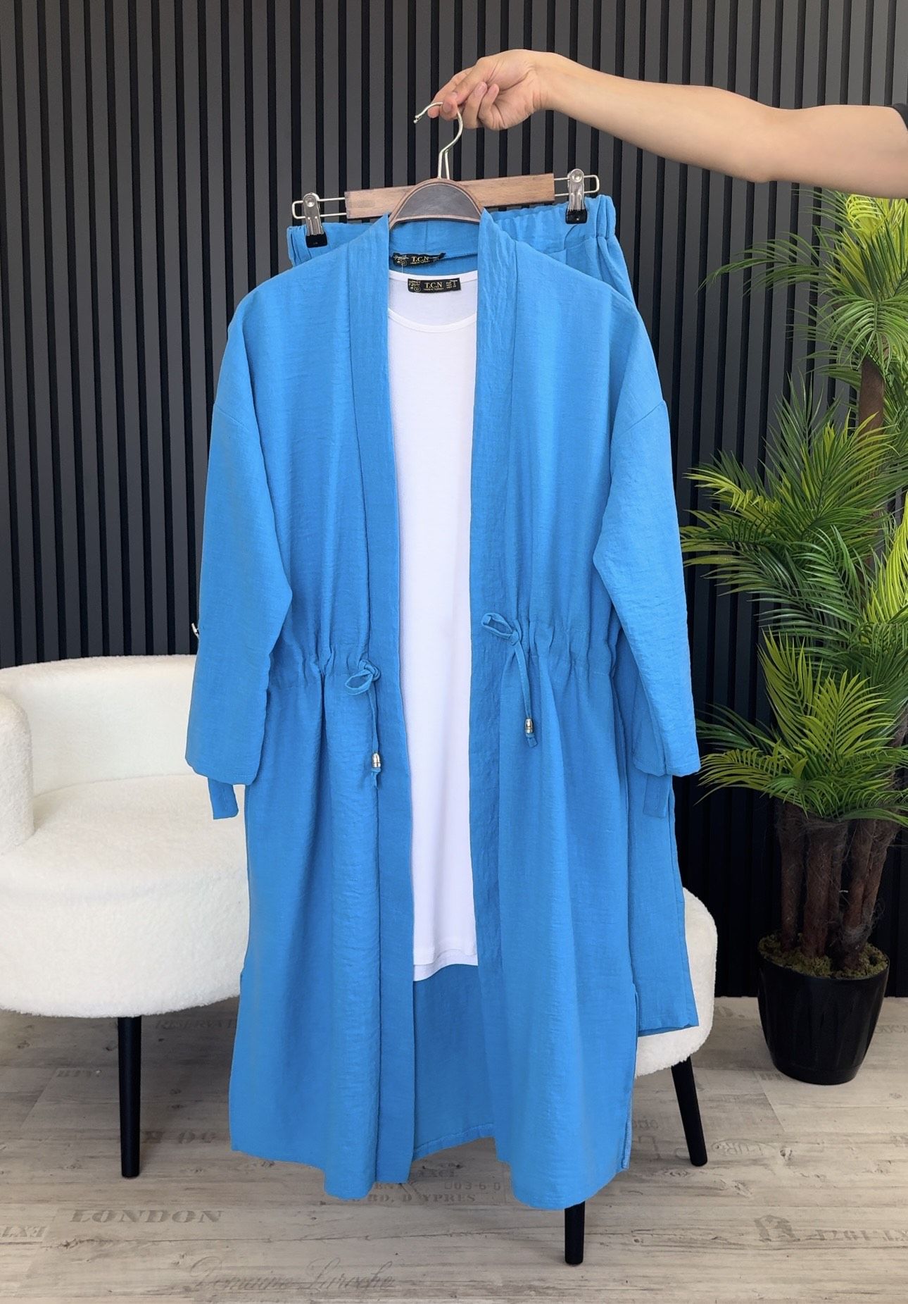 İLKBAHAR-YAZ SEZONU 3'LÜ TAKIM MAVİ - XL