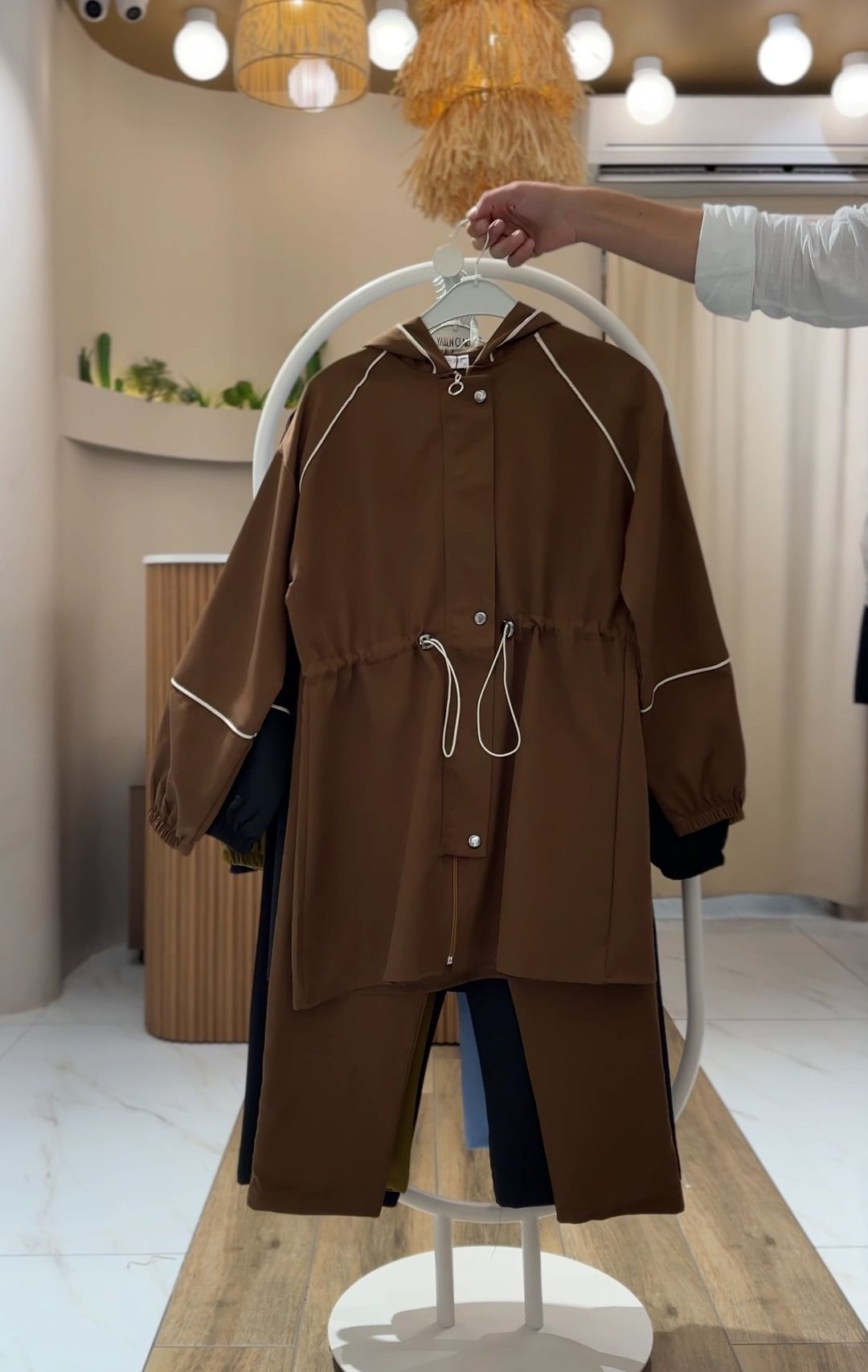 4 Mevsim Kumaş Tesettür Takım KAHVE - 44