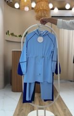 4 Mevsim Kumaş Tesettür Takım BEBE MAVİSİ - 42