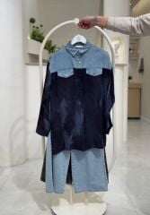 Kot Detaylı Tunik Pantolon Takım