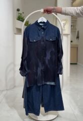 Kot Detaylı Tunik Pantolon Takım