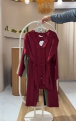 YENİ SEZON 2'Lİ TAKIM OVERSİZE KALIP BORDO - 42