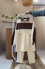 4 Mevsim Kumaş Tesettür Takım KREM - 44