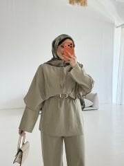 Minimal Dökümlü Detaylı Şık Takım