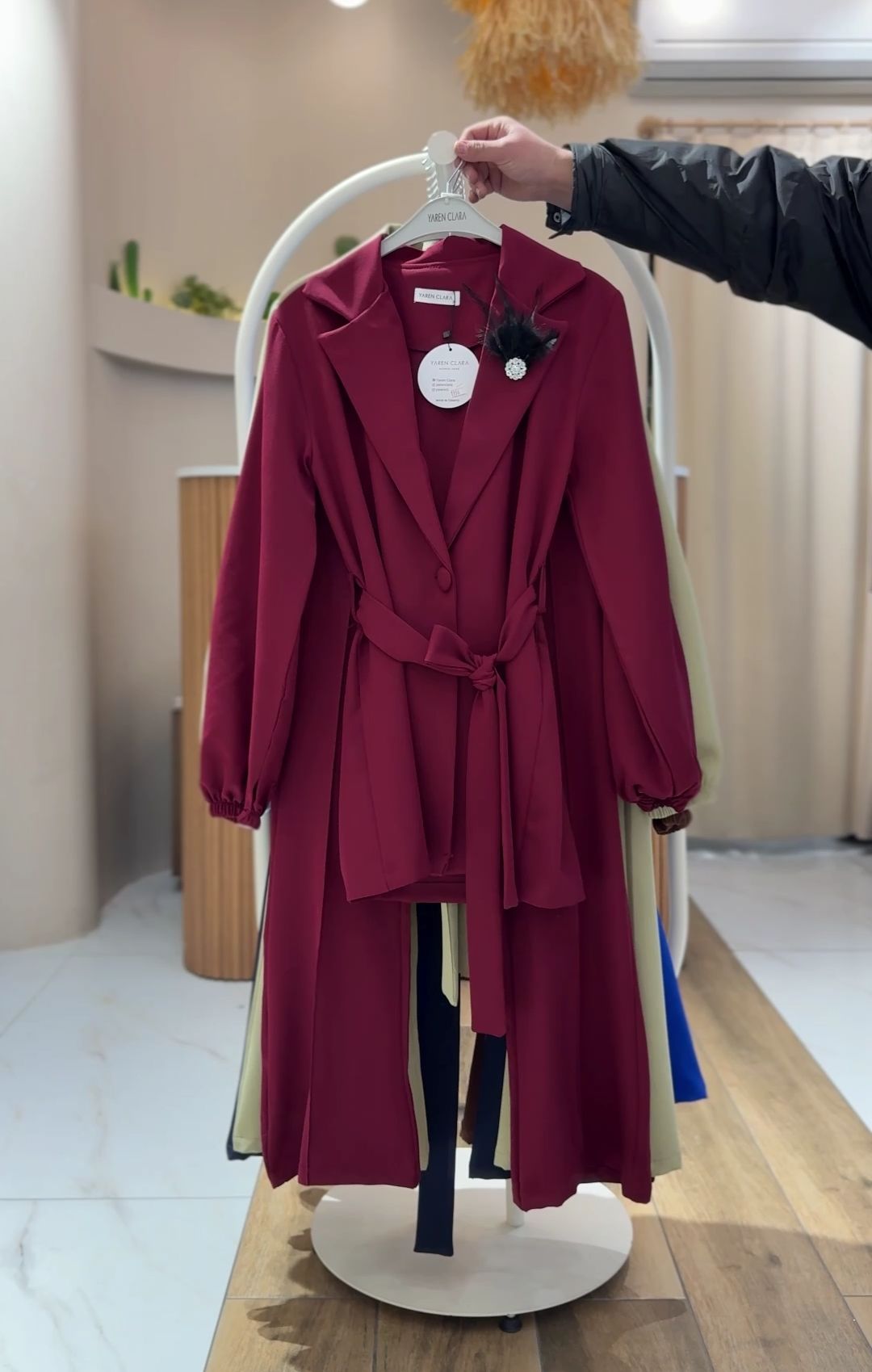 4 Mevsim Kumaş Tesettür Takım BORDO - 40