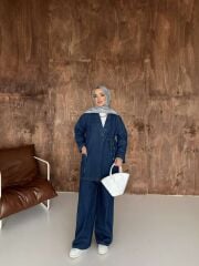 Kot İkili Takım – Rahat Kesim Denim Şıklık KAR YIKAMA - 38