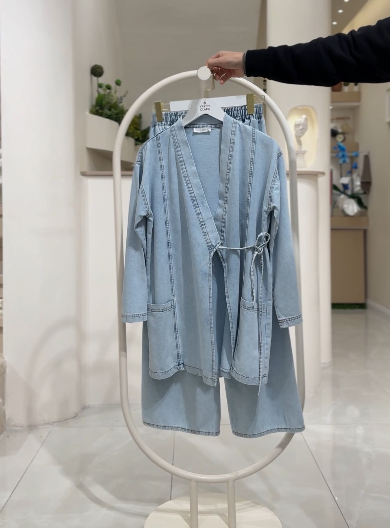 Kot İkili Takım – Rahat Kesim Denim Şıklık KAR YIKAMA - 44