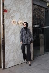 LEOPAR DETAYLI CEKETLİ TAKIM