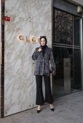 LEOPAR DETAYLI CEKETLİ TAKIM